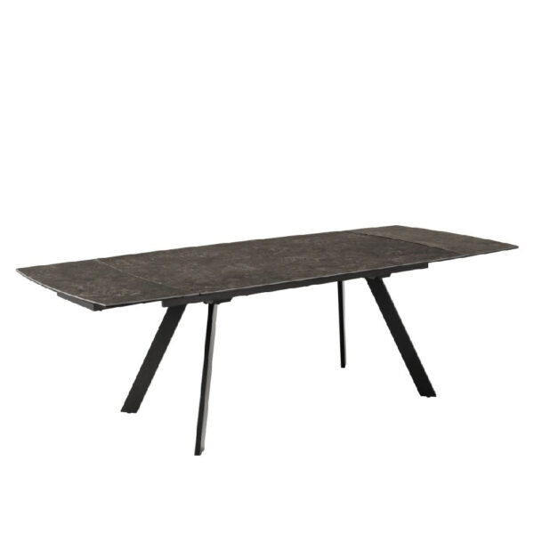 Bishop Ceramic Extending Dining Table With Metal Leg In Black