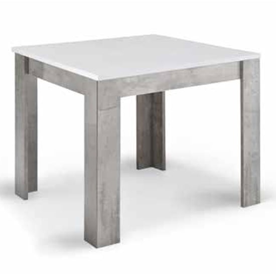 Breta High Gloss Dining Table Square In White And Grey