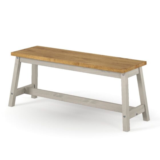 Consett Wooden Dining Bench In Grey And Oak