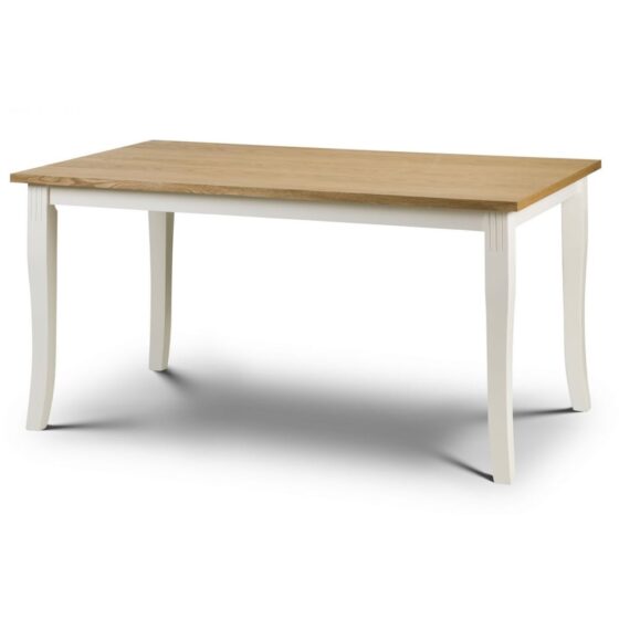 Dagan Wooden Dining Table Rectangular In Ivory And Oak