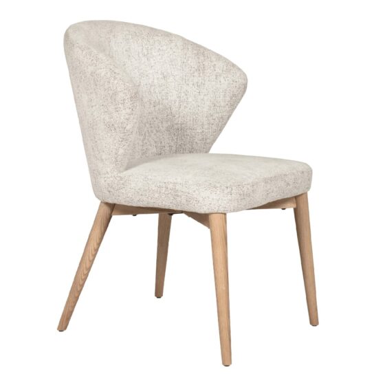 Elkhorn Fabric Dining Chair With Oak Legs In Natural