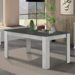 Graz Wooden Dining Table 160cm In Matt White And Oxide