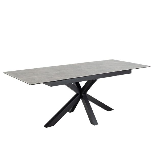 Hebron Ceramic Small Extending Dining Table In Grey