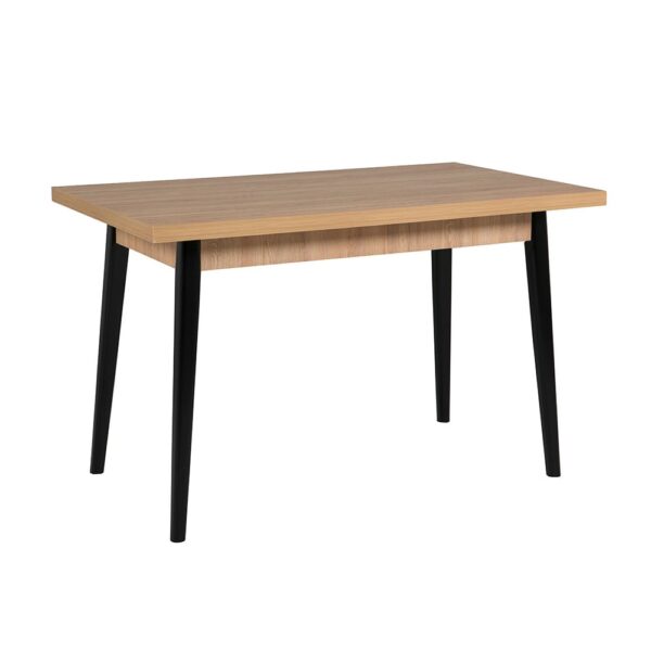 Leeds Oak Wooden Dining Table Rectangular With Black Legs