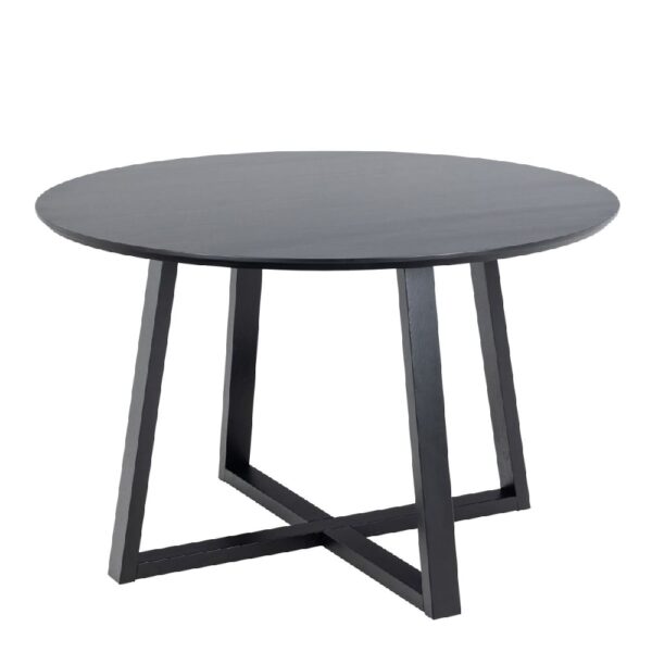 Macon Wooden Dining Table Round In Black