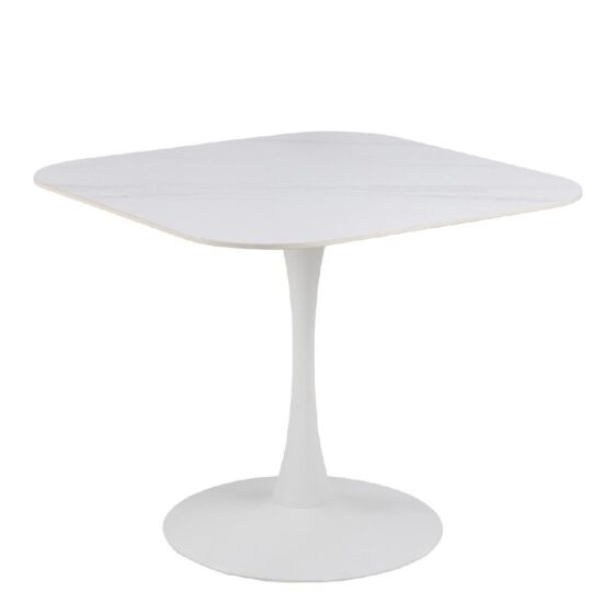 Malone Ceramic Dining Table Square In White