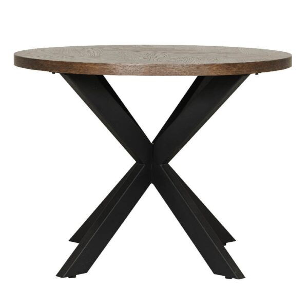 Niles Wooden Dining Table 1000mm Round In Smoked Oak