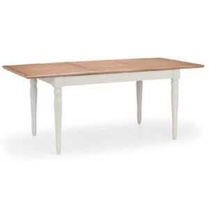 Pacos Wooden Extending Dining Table With Light Grey Legs In Oak