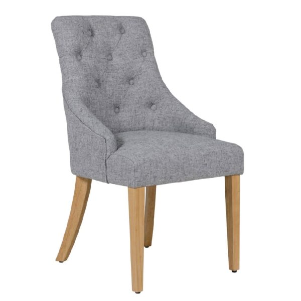 Reston Fabric Dining Chair With Oak Legs In Dark Grey