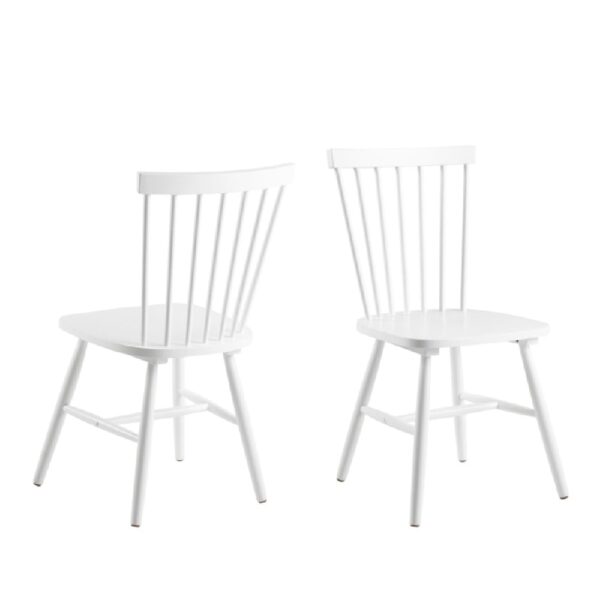 Rexford White Wooden Dining Chairs In Pair