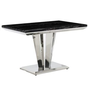 Rouen Marble Dining Table Rectangular In Black