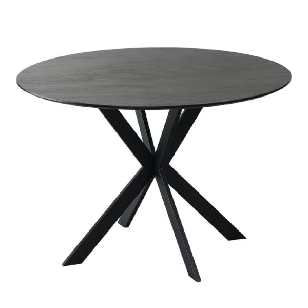 Santiago Wooden Round Dining Table In Smoke