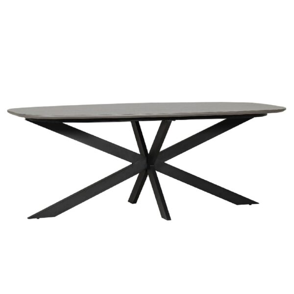 Santiago Wooden Small Oval Dining Table In Smoke