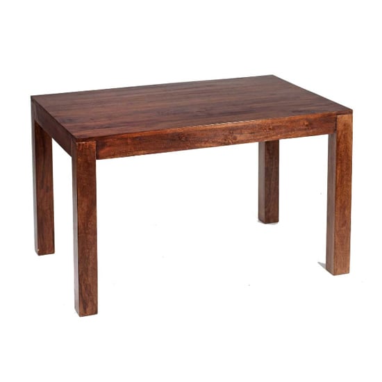 Tivat Mango Wood Dining Table Small In Dark Mahogany