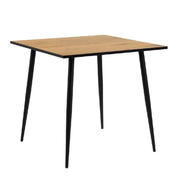 Warren Wooden Dining Table Square With Black Legs In Oak