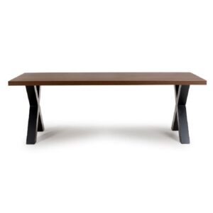 Detroit Small Wooden Dining Table With Black Legs In Smoked Oak